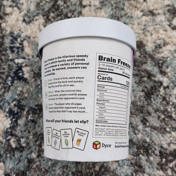 Brain Freeze Family Friendly Card Game Night 10+ 3-10 Players Cute Icecream Case - Picture 5 of 8